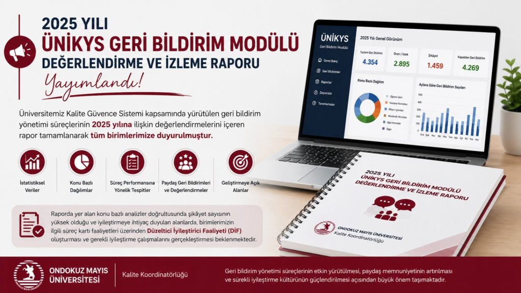 2025 Yılı ÜNİKYS Geri Bildirim Modülü Değerlendirme ve İzleme Raporu Yayınlandı